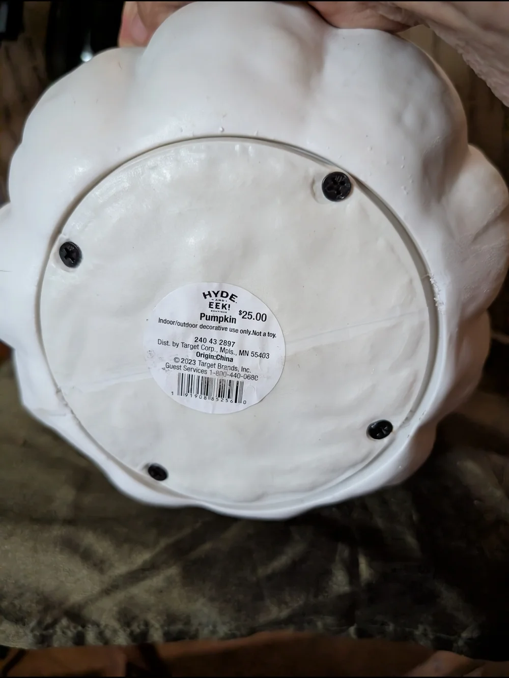 Target White Ceramic Pumpkin Sculpture with Cream Stem